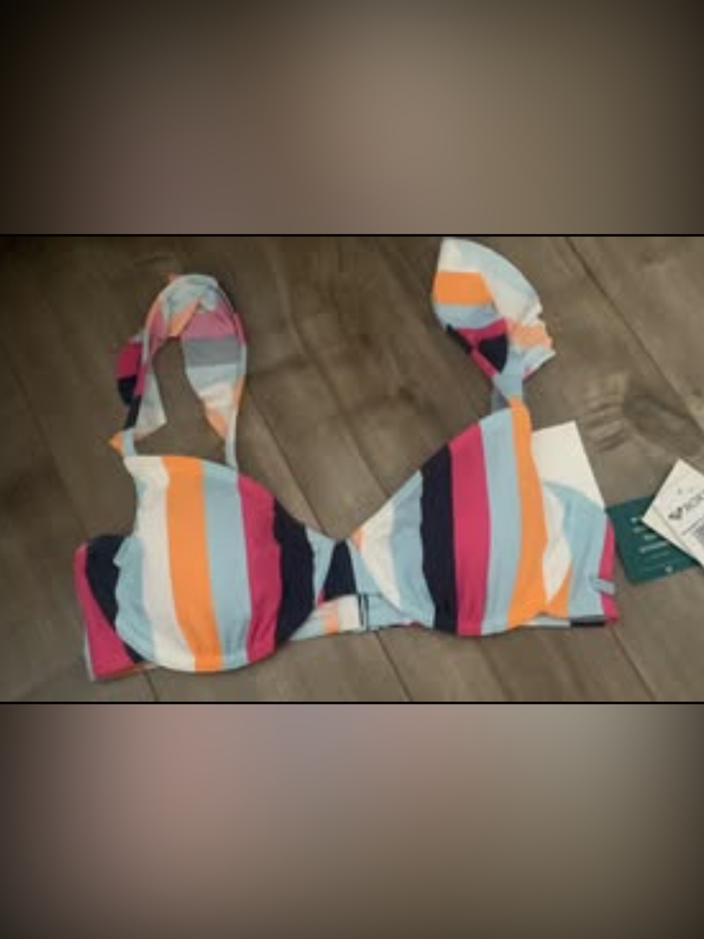 Roxy Striped Swim bikini top - Multicolor size S